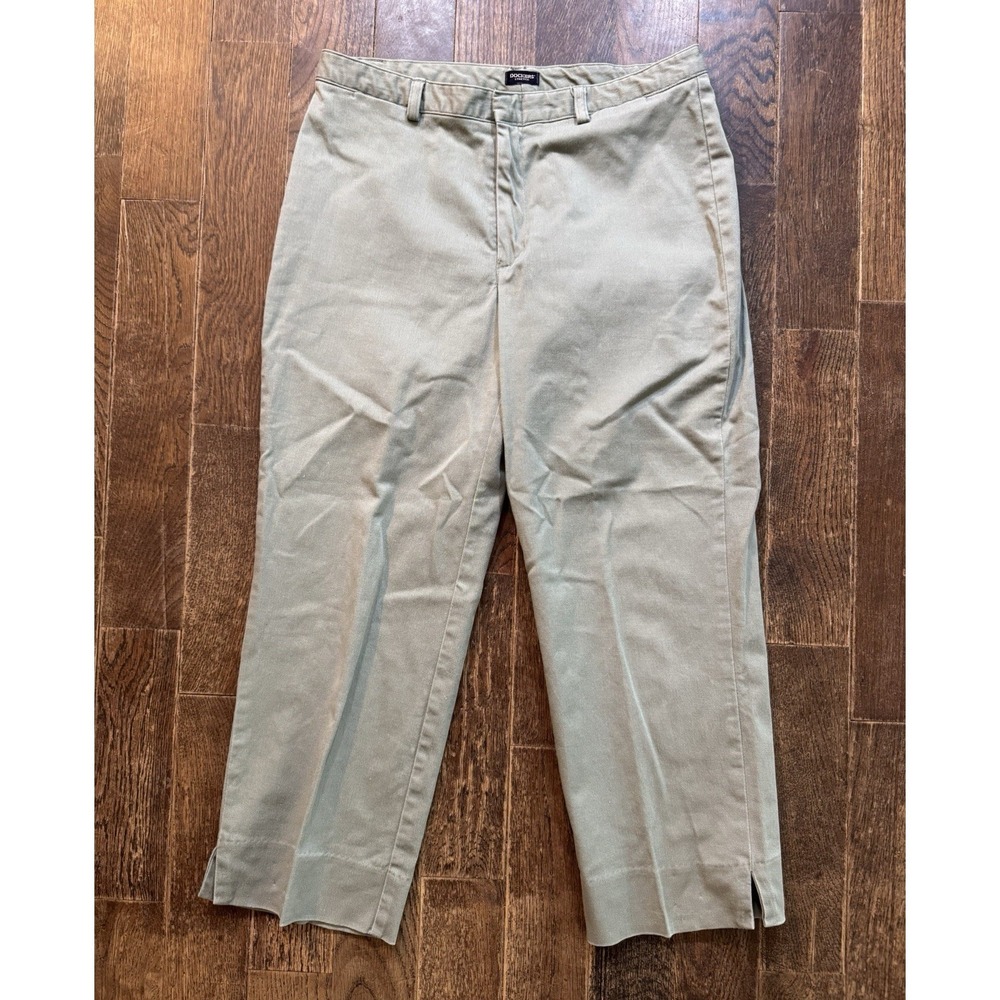 Dockers Stretch Khakis For Women Size 10 (30x22) Capri Light Green Mid Rise‎